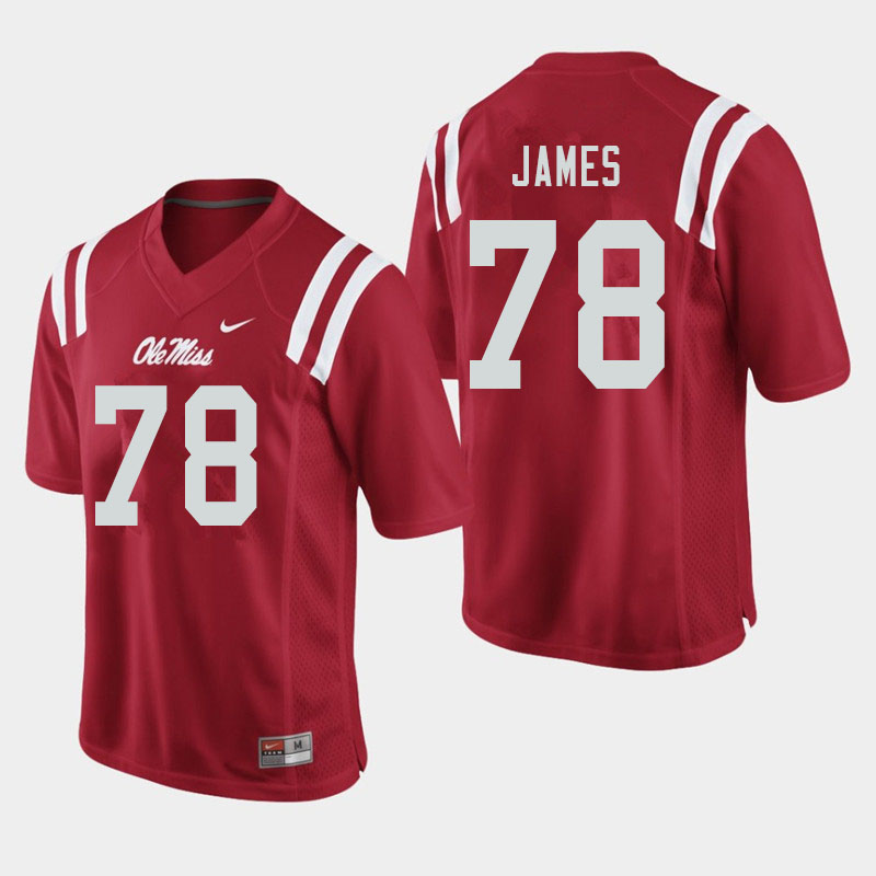 Ole Miss Rebels #78 Jeremy James College Football Jerseys Sale-Red